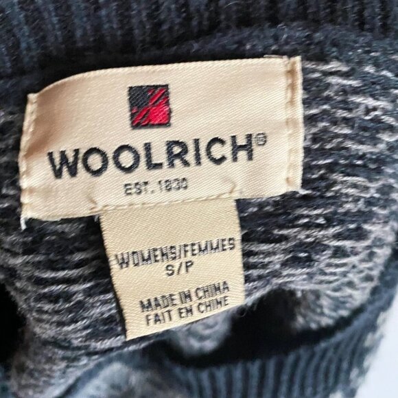 Woolrich Fairisle Black Red Print Cotton  Sweater S - Picture 6 of 6